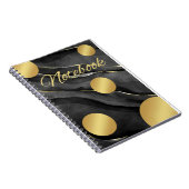 ノートブックの黒と金ゴールドのドット ノートブック (右側)