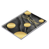 ノートブックの黒と金ゴールドのドット ノートブック (左側)