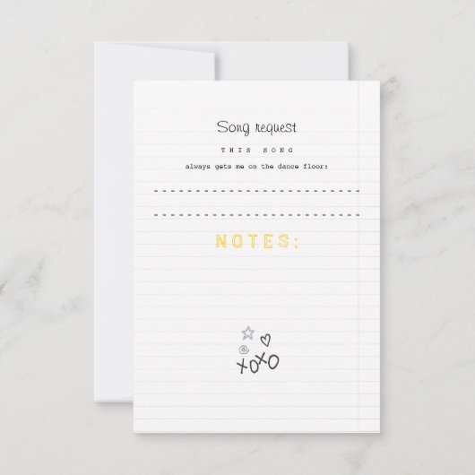 ノートブックスタイルの結婚式招待状の返信 出欠カード (裏面)