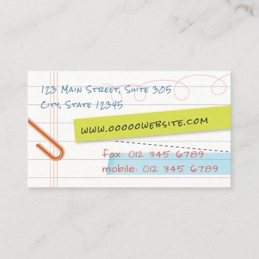 ノートブックページ名刺#02 名刺 (裏面)