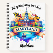 ノートブック内の州の水彩地図 ノートブック (正面)