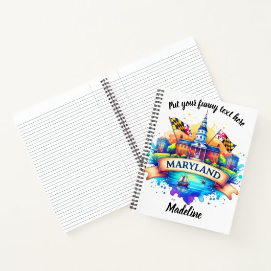 ノートブック内の州の水彩地図 ノートブック (内部)