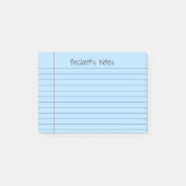 ノートブック淡い色のの青い名前の追加 ポストイット (正面)