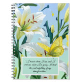 ノートブック白ゆり黄色感動的蝶 ノートブック (正面)