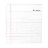ノートブック紙パーソナライズされたライン先生メモ帳 ノートパッド (正面)