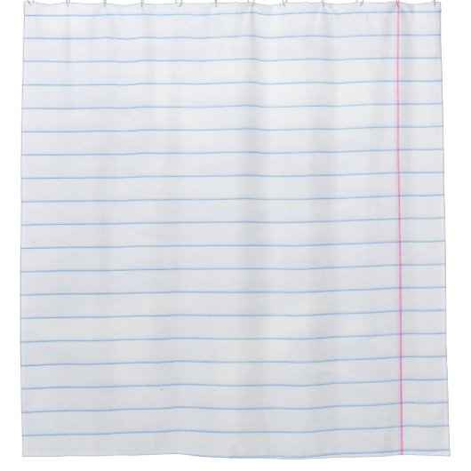 ノートブック紙紙のテクスチャライン シャワーカーテン (正面)