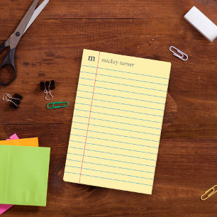 ノートブック紙黄色お名前とイニシャルの追加 ポストイット