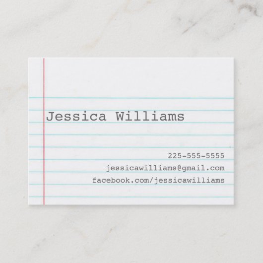 ノートブック紙 名刺 (正面)