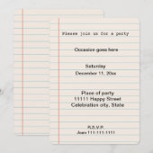 ノートブック紙 招待状 (正面/裏面)