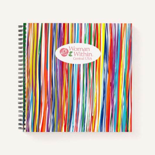ノートブック、スパイラルレインボーカラーWWCロゴ ノートブック (正面)