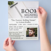 ノートブック＆ペン、作家の本の署名広告 チラシ (手)