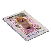 ノートブック|ポメラニア犬ピンクの花 ノートブック (右側)