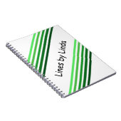ノートブック – 緑の斜ストライプ線文字 (右側)