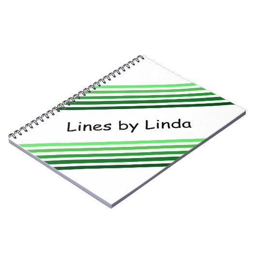 ノートブック – 緑の斜ストライプ線文字 (左側)