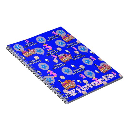 ノートブック, #3ハッピーサードバースデーノートブルー ノートブック (右側)