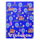 ノートブック, #3ハッピーサードバースデーノートブルー ノートブック (正面)