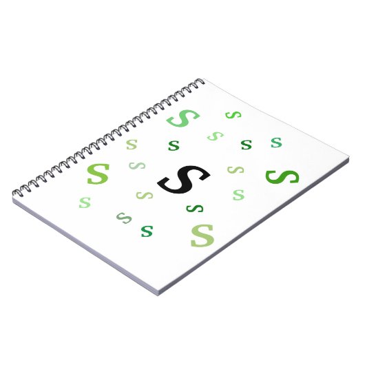 ノートブック – Tumbled Green Letters (左側)