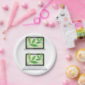 ノートブックPCと葉紙プレート ペーパープレート (パーティー)