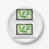 ノートブックPCと葉紙プレート ペーパープレート (正面)