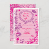 ノートペーパーのメモこうもりバルミツワーパーティーカード 招待状 (正面/裏面)