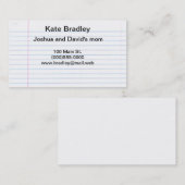 "ノートペーパー"の接触カード コーリングカード (正面/裏面)