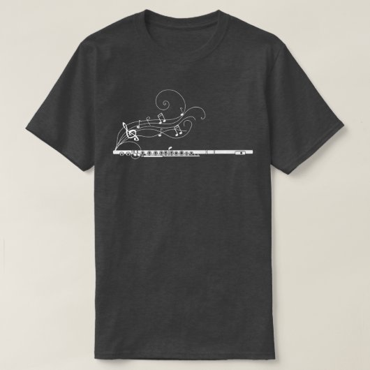 ノートミュージックシート横笛2120 Tシャツ (デザイン正面)