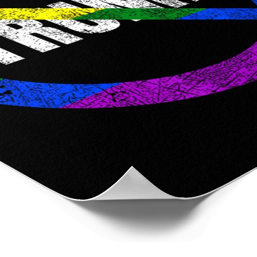 ノートランプアンチトランプレインボー国旗ゲイプライド ポスター (角)