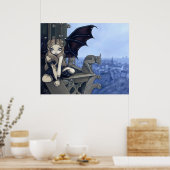 ノートルダムの秘密ゴシック様式の妖精アートプリント ポスター (キッチン)