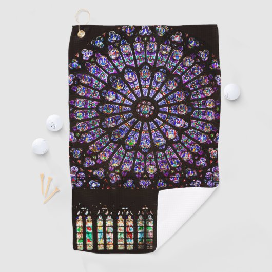 ノートルダムカテドラルパリバラ窓 ゴルフタオル (インサイチュ)
