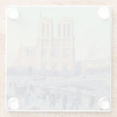 ノートルダムカテドラルパリフランスクラシック絵画ホテル ガラスコースター (裏面)