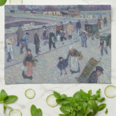 ノートルダムカテドラルパリフランスクラシック絵画ホテル キッチンタオル (折り畳み)