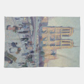 ノートルダムカテドラルパリフランスクラシック絵画ホテル キッチンタオル (横)