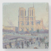 ノートルダムカテドラルパリフランスクラシック絵画ホテル ストーンコースター (正面)