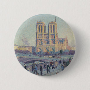 ノートルダムカテドラルパリフランスクラシック絵画ホテル 缶バッジ