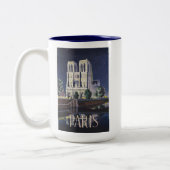 ノートルダムカテドラルパリフランスヴィンテージ ツートーンマグカップ (左)