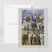 ノートルダムカテドラルパリフランスヴィンテージ ポストカード (正面/裏面)