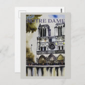 ノートルダムカテドラルパリフランスヴィンテージ ポストカード (正面/裏面)