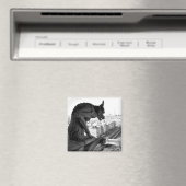 ノートルダムガルゴイルヴィンテージプリントスクエアマグネット マグネット (インサイチュ (食洗機))