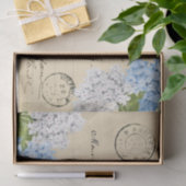 ノートルダムパリブルーフラワーポストカードティッシュペーパー 薄葉紙 (ギフト)