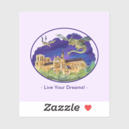 ノートルダムビニールステッカー – 夢(様々なサイズ) シール