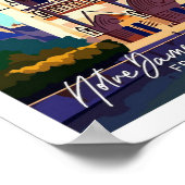 ノートルダムフランストラベルヴィンテージイラストレーション ポスター (角)