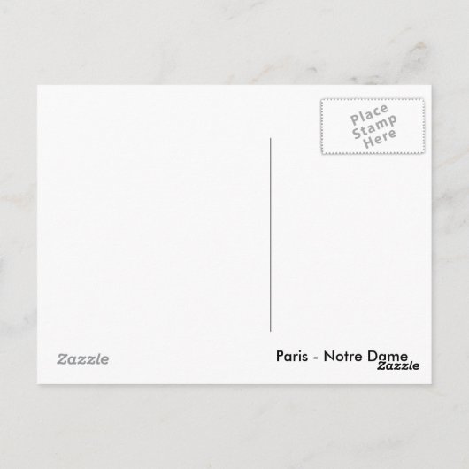 ノートルダム大聖堂のカテドラルが付いている郵便はがき ポストカード (裏面)