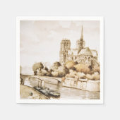 ノートルダム大聖堂のプリントナプキンス スタンダードカクテルナプキン (正面)