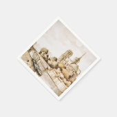 ノートルダム大聖堂のプリントナプキンス スタンダードカクテルナプキン (角)