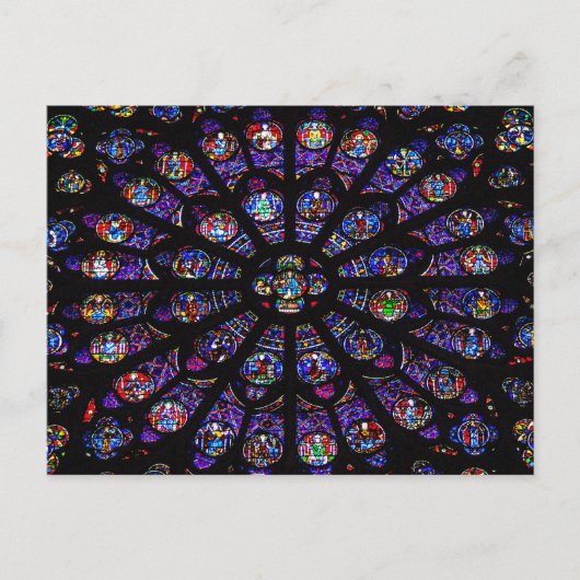 ノートルダム大聖堂の南バラ窓 ポストカード (正面)