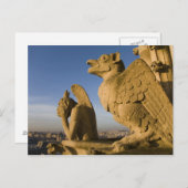 ノートルダム大聖堂の正面のキメラ。 ポストカード (正面/裏面)