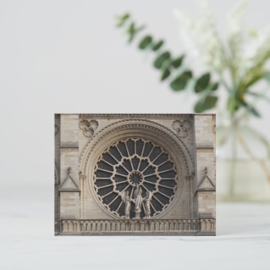 ノートルダム大聖堂の西ファサードの丸窓 ポストカード (スタンド正面)