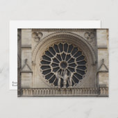 ノートルダム大聖堂の西ファサードの丸窓 ポストカード (正面/裏面)