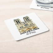 ノートルダム大聖堂の記念品のフランスのカテドラル スクエアペーパーコースター (アングル)