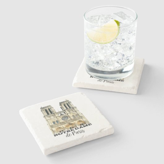 ノートルダム大聖堂の記念品のフランスのカテドラル ストーンコースター (横)